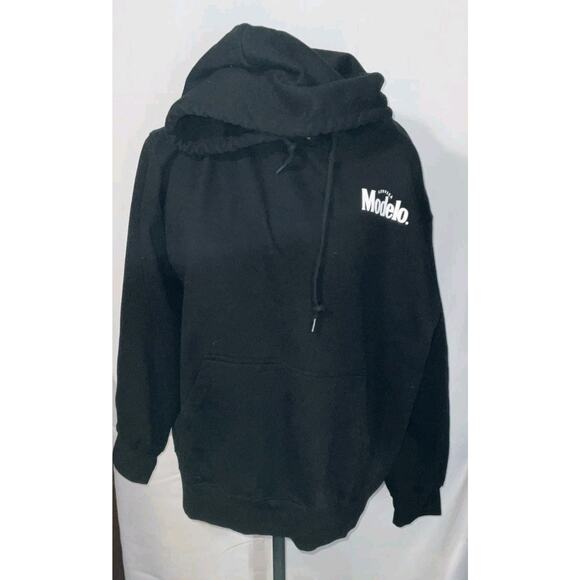 Cerveza Modelo Brown Pullover Hoodie Sweatshirt Men's Large Logo Back Print NWT - Picture 1 of 8